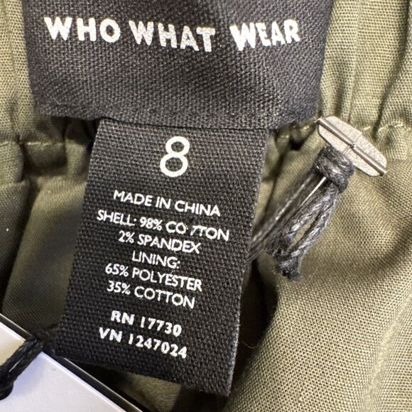 Who What Wear Skirt Womens Military Green Front Tie Khaki Stretchy Waist 28” Mid - Picture 7 of 7